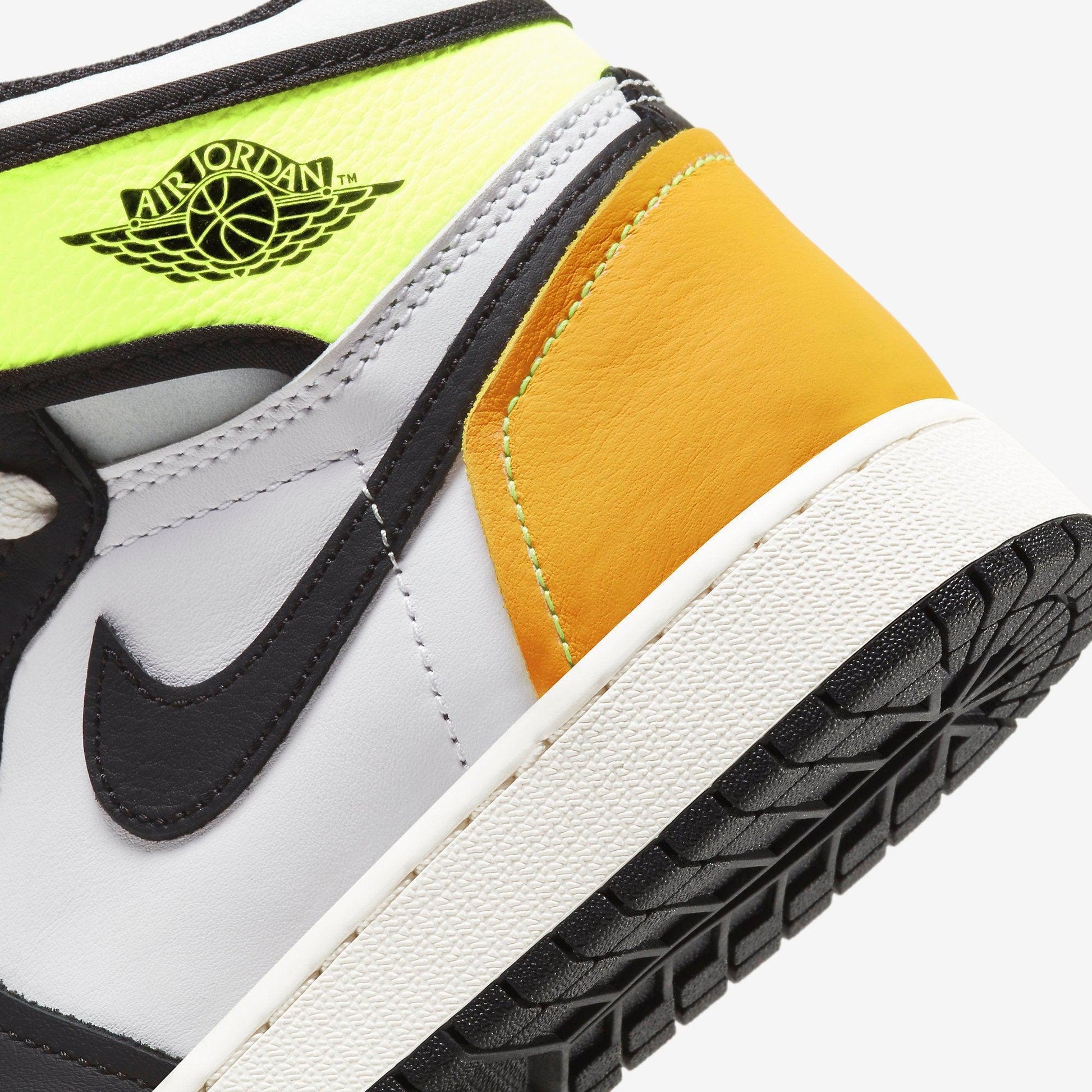 Air Jordan 1 Retro High OG 'Volt / Gold' (2021) (GS) [575441-118] Athletic Basketball Sports Sneakers in White / Black - Volt for Unisex Youth Kids Junior Boys Girls - AVBL MRKT (8)