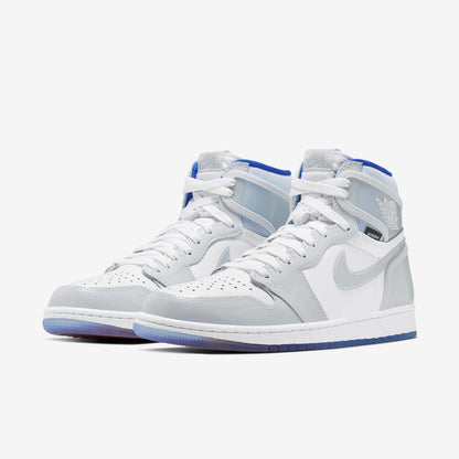 Air Jordan 1 Retro High Zoom Air 'Racer Blue' (2020) [CK6637-104] Athletic Basketball Sports Sneakers in White / White - Racer Blue for Unisex Adult Mens - AVBL MRKT (1)
