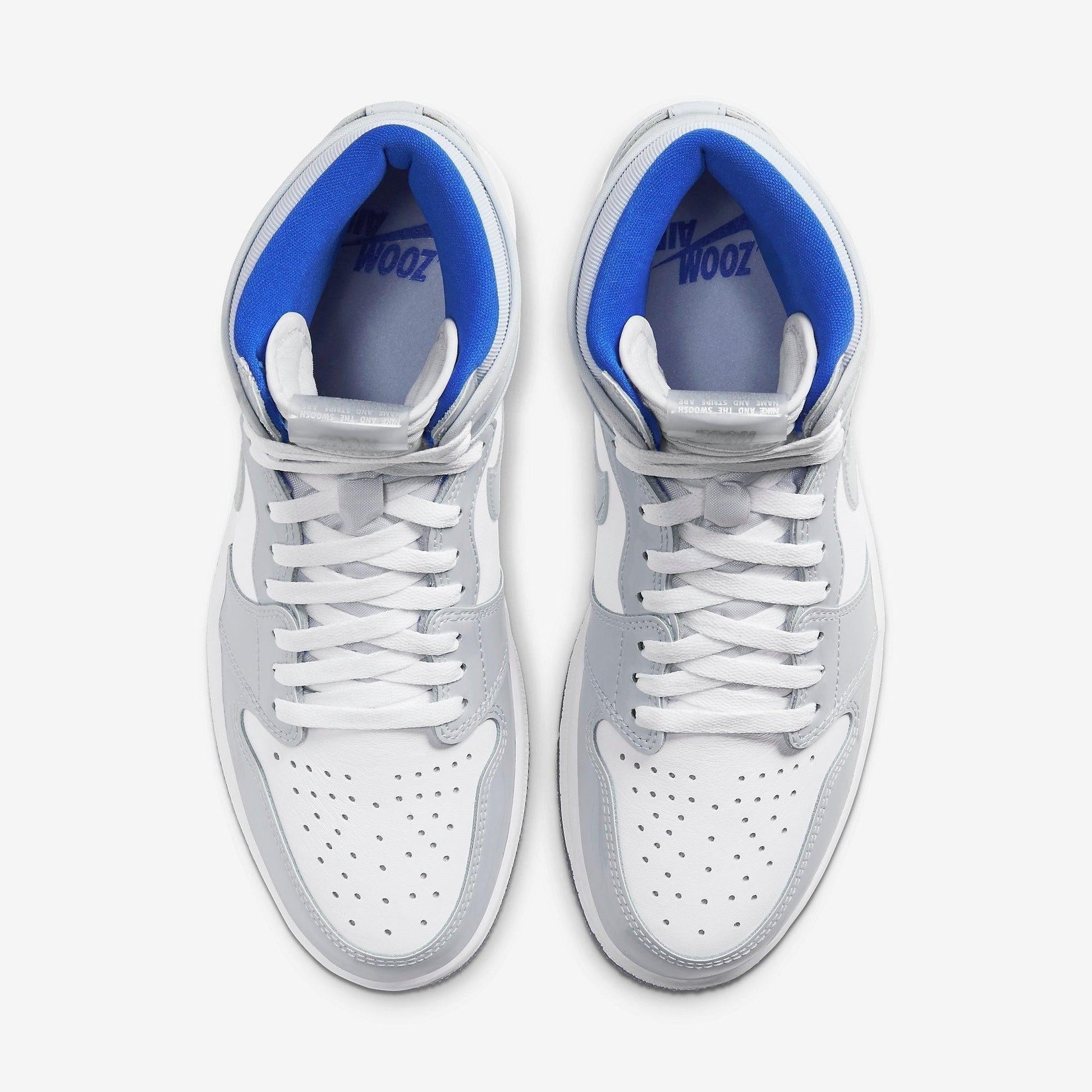 Air Jordan 1 Retro High Zoom Air 'Racer Blue' (2020) [CK6637-104] Athletic Basketball Sports Sneakers in White / White - Racer Blue for Unisex Adult Mens - AVBL MRKT (5)