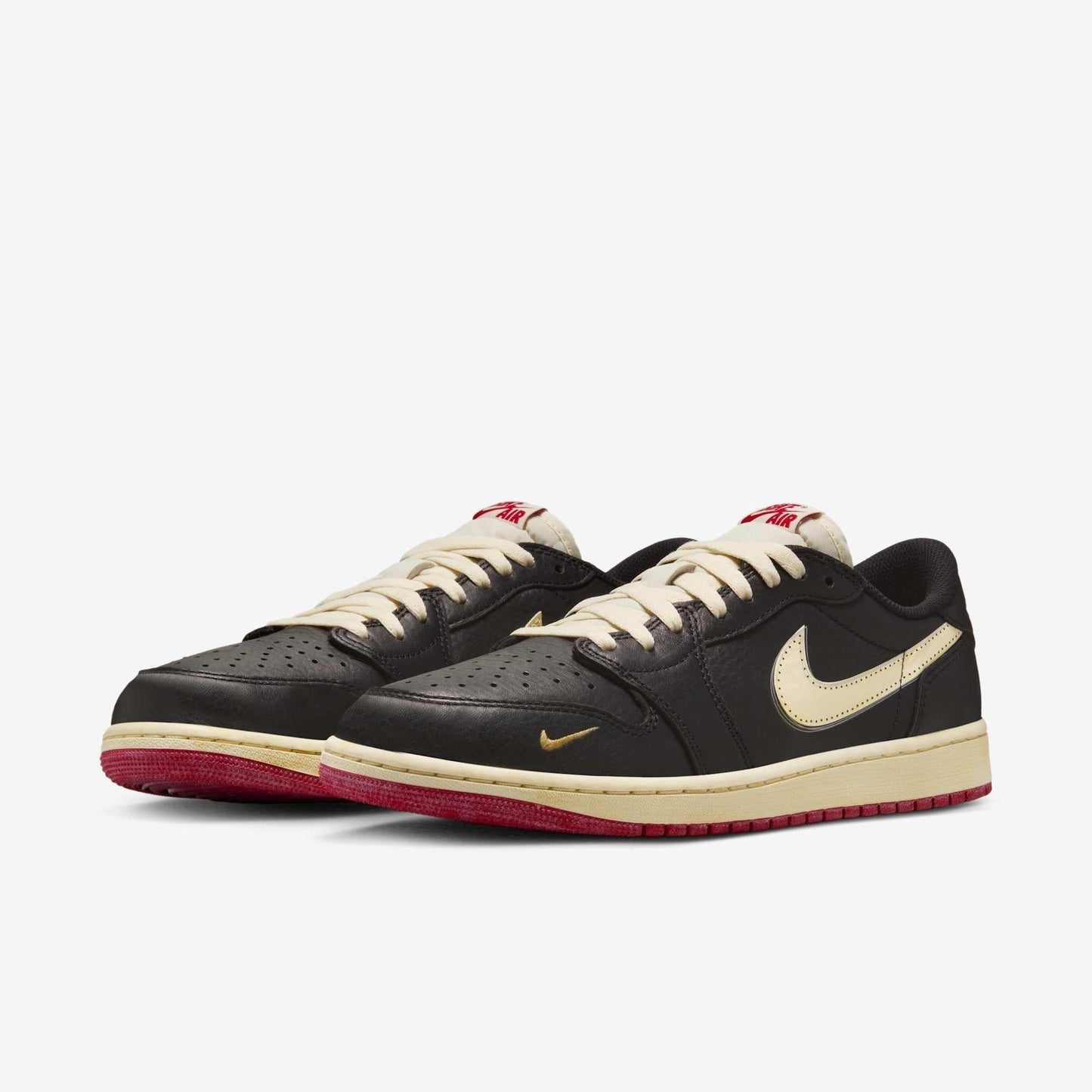 Air Jordan 1 Retro Low OG Nitro x Nigel Sylvester 'Better With Time' (2025) [IB8958-001] Athletic Basketball Sports Sneakers in Black / Muslin - Varsity Red for Unisex Adult Mens - AVBL MRKT (1)