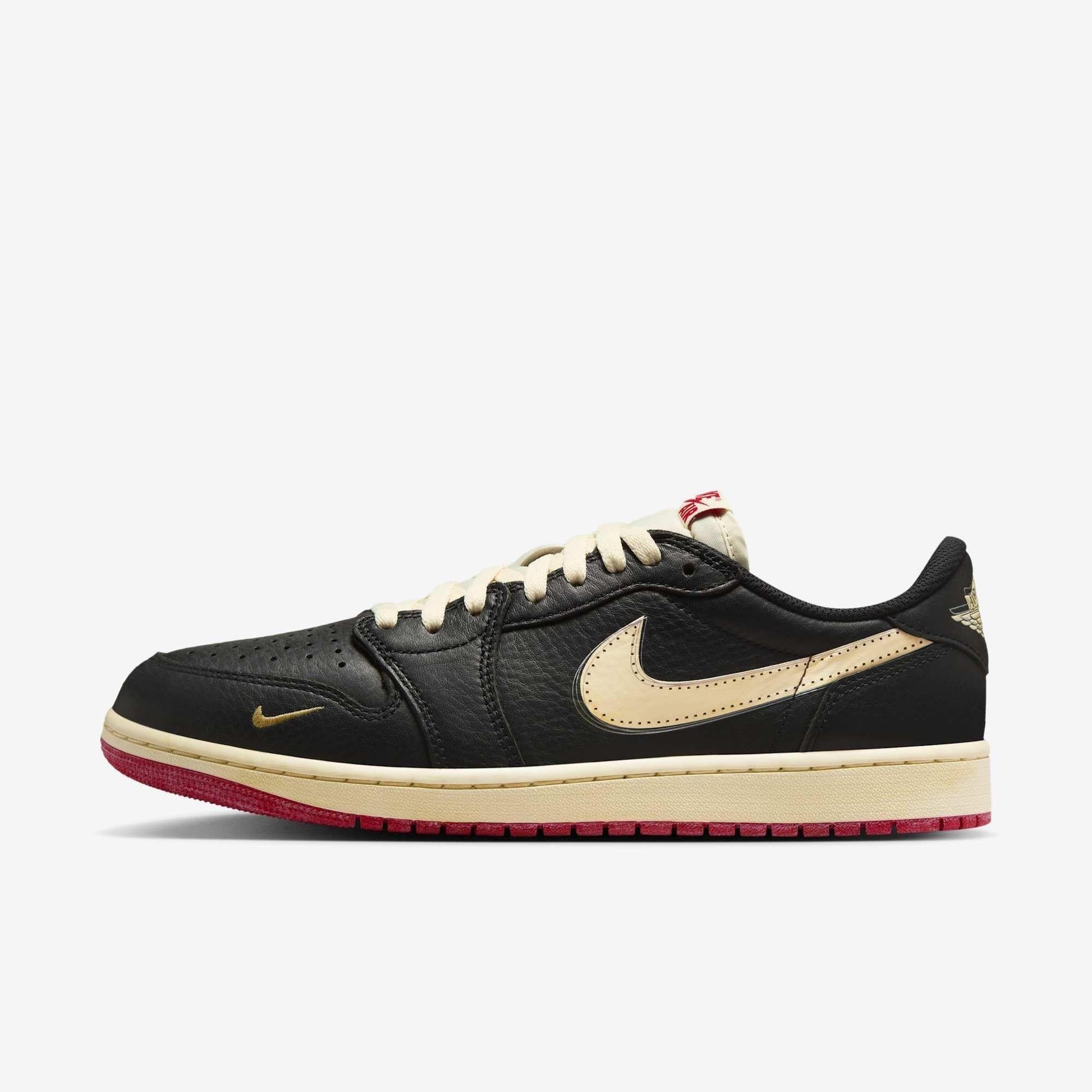 Air Jordan 1 Retro Low OG Nitro x Nigel Sylvester 'Better With Time' (2025) [IB8958-001] Athletic Basketball Sports Sneakers in Black / Muslin - Varsity Red for Unisex Adult Mens - AVBL MRKT (2)