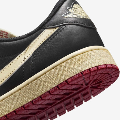 Air Jordan 1 Retro Low OG Nitro x Nigel Sylvester 'Better With Time' (2025) [IB8958-001] Athletic Basketball Sports Sneakers in Black / Muslin - Varsity Red for Unisex Adult Mens - AVBL MRKT (8)