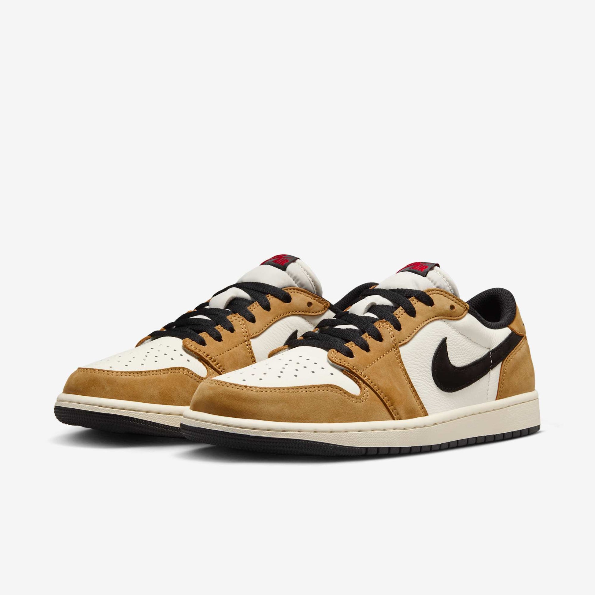 Air Jordan 1 Retro Low OG 'ROTY / Rookie of the Year' (2025) [CZ0790-107] Athletic Basketball Sports Sneakers in Sail / Black - Golden Harvest - Gym Red for Unisex Adult Mens - AVBL MRKT (1)