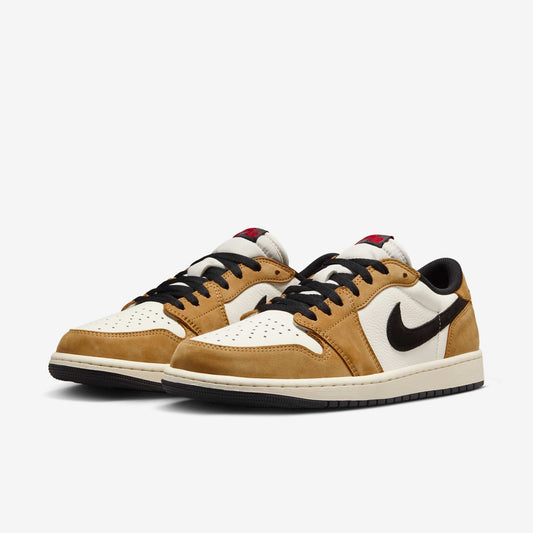 Air Jordan 1 Retro Low OG 'ROTY / Rookie of the Year' (2025) [CZ0790-107] Athletic Basketball Sports Sneakers in Sail / Black - Golden Harvest - Gym Red for Unisex Adult Mens - AVBL MRKT (1)