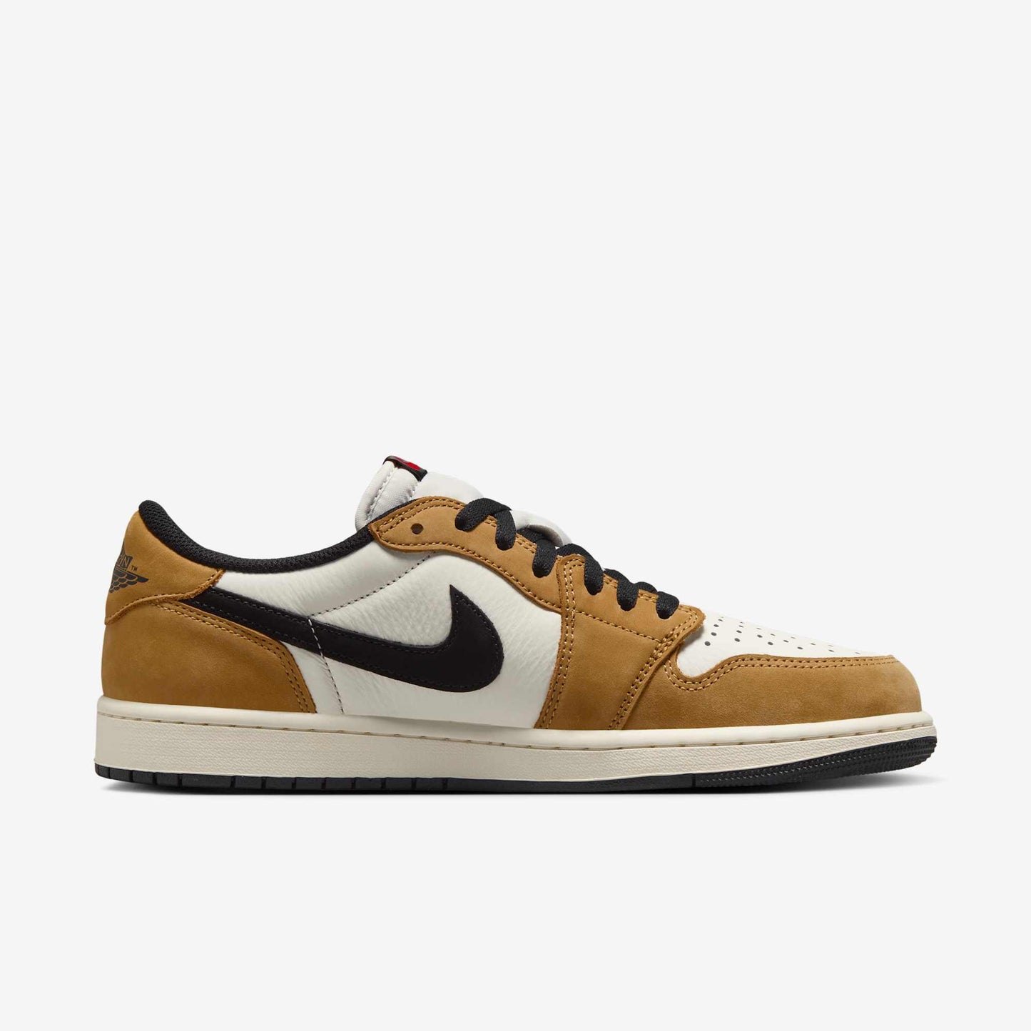 Air Jordan 1 Retro Low OG 'ROTY / Rookie of the Year' (2025) [CZ0790-107] Athletic Basketball Sports Sneakers in Sail / Black - Golden Harvest - Gym Red for Unisex Adult Mens - AVBL MRKT (4)