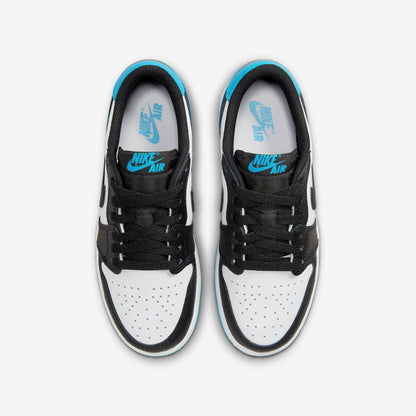 Air Jordan 1 Retro Low OG 'UNC / Dark Powder Blue' (2022) (GS) [CZ0858-104] Athletic Basketball Sports Sneakers in White / Dark Powder Blue - Black for Unisex Youth Kids Junior Boys Girls - AVBL MRKT (5)