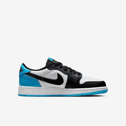 Air Jordan 1 Retro Low OG 'UNC / Dark Powder Blue' (2022) (GS) [CZ0858-104] Athletic Basketball Sports Sneakers in White / Dark Powder Blue - Black for Unisex Youth Kids Junior Boys Girls - AVBL MRKT (4)