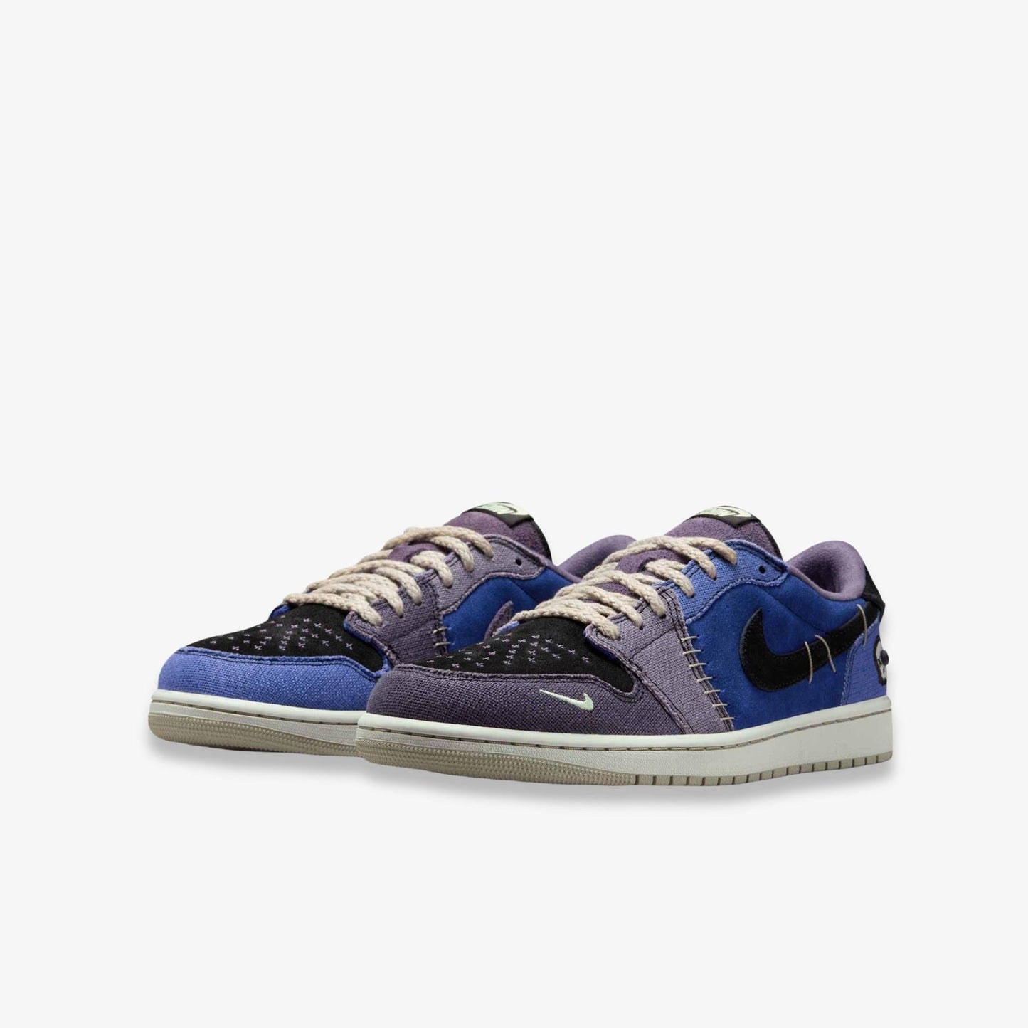 Air Jordan 1 Retro Low OG x Zion Williamson 'Voodoo Alternate' (2025) (GS) [IH2725-500] Athletic Basketball Sports Sneakers in Regency Purple / Vapor Green - Black for Unisex Youth Kids Junior Boys Girls - AVBL MRKT (1)