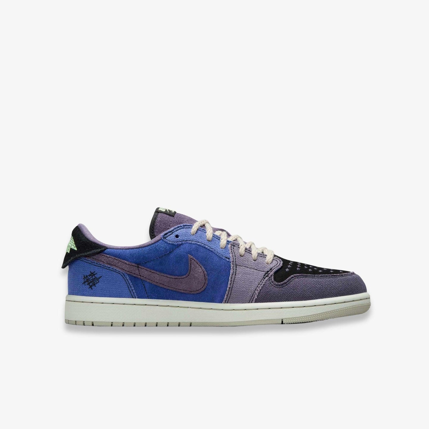Air Jordan 1 Retro Low OG x Zion Williamson 'Voodoo Alternate' (2025) (GS) [IH2725-500] Athletic Basketball Sports Sneakers in Regency Purple / Vapor Green - Black for Unisex Youth Kids Junior Boys Girls - AVBL MRKT (4)