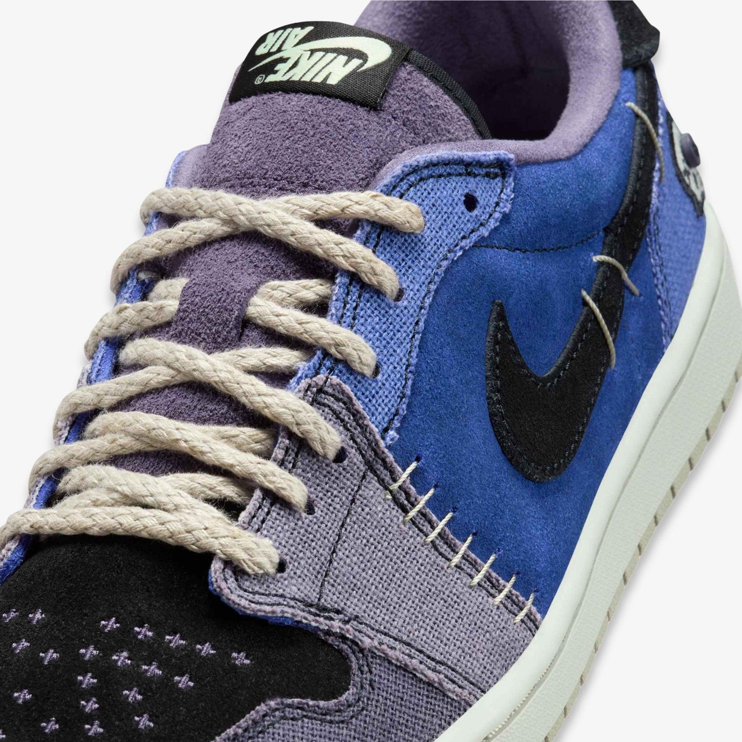 Air Jordan 1 Retro Low OG x Zion Williamson 'Voodoo Alternate' (2025) (GS) [IH2725-500] Athletic Basketball Sports Sneakers in Regency Purple / Vapor Green - Black for Unisex Youth Kids Junior Boys Girls - AVBL MRKT (7)