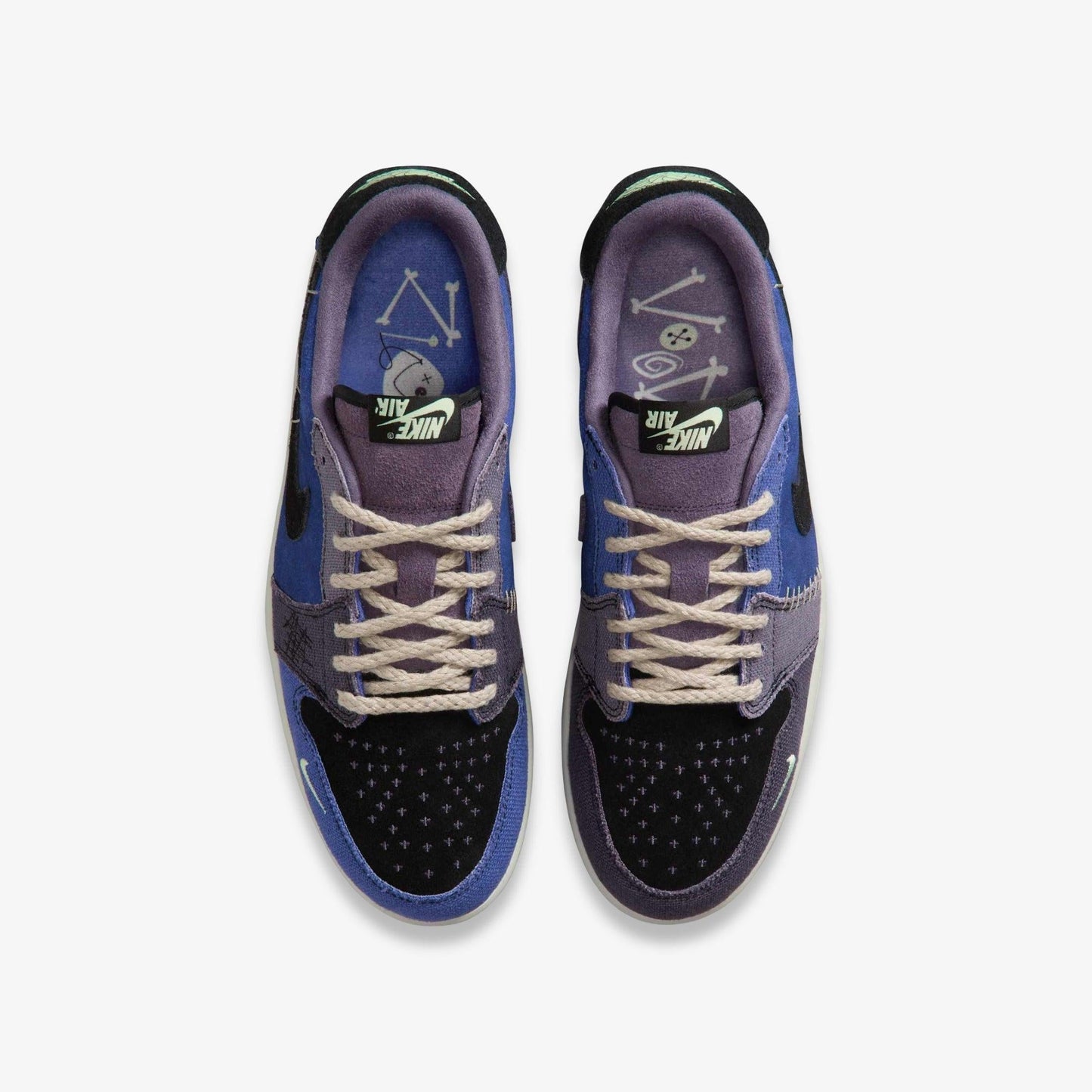 Air Jordan 1 Retro Low OG x Zion Williamson 'Voodoo Alternate' (2025) (GS) [IH2725-500] Athletic Basketball Sports Sneakers in Regency Purple / Vapor Green - Black for Unisex Youth Kids Junior Boys Girls - AVBL MRKT (5)