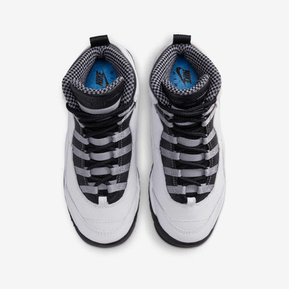 Air Jordan 10 Retro 'OG Steel' (2025) (GS) [IB7359-104] Athletic Basketball Sports Sneakers in White / Black - Light Steel Grey for Unisex Youth Kids Junior Boys Girls - AVBL MRKT (5)
