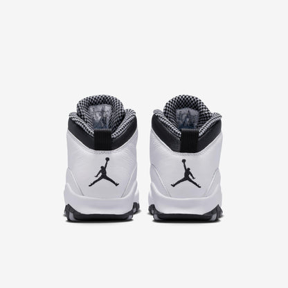 Air Jordan 10 Retro 'OG Steel' (2025) (GS) [IB7359-104] Athletic Basketball Sports Sneakers in White / Black - Light Steel Grey for Unisex Youth Kids Junior Boys Girls - AVBL MRKT (6)