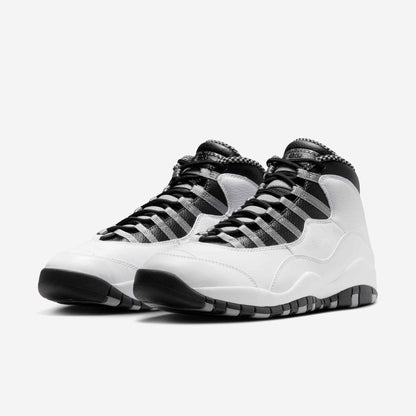 Air Jordan 10 Retro 'OG Steel' (2025) [HJ6779-104] Athletic Basketball Sports Sneakers in White / Black - Light Steel Grey for Unisex Adult Mens - AVBL MRKT (1)