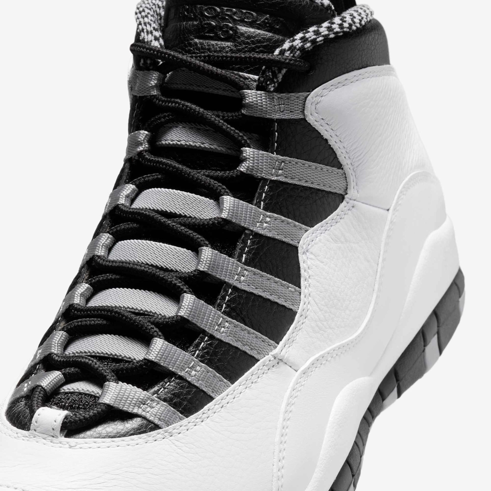 Air Jordan 10 Retro 'OG Steel' (2025) [HJ6779-104] Athletic Basketball Sports Sneakers in White / Black - Light Steel Grey for Unisex Adult Mens - AVBL MRKT (7)