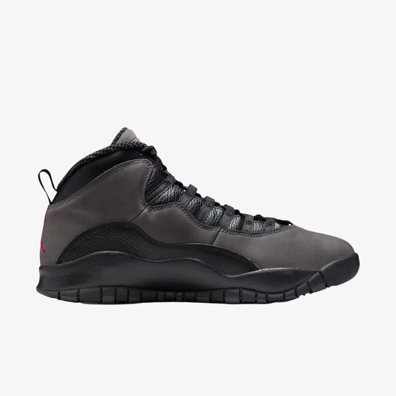 Air Jordan 10 Retro 'Shadow' (2025) [HJ6779-001] Athletic Basketball Sports Sneakers in Charred Grey / True Red - Black for Unisex Adult Mens - AVBL MRKT (4)