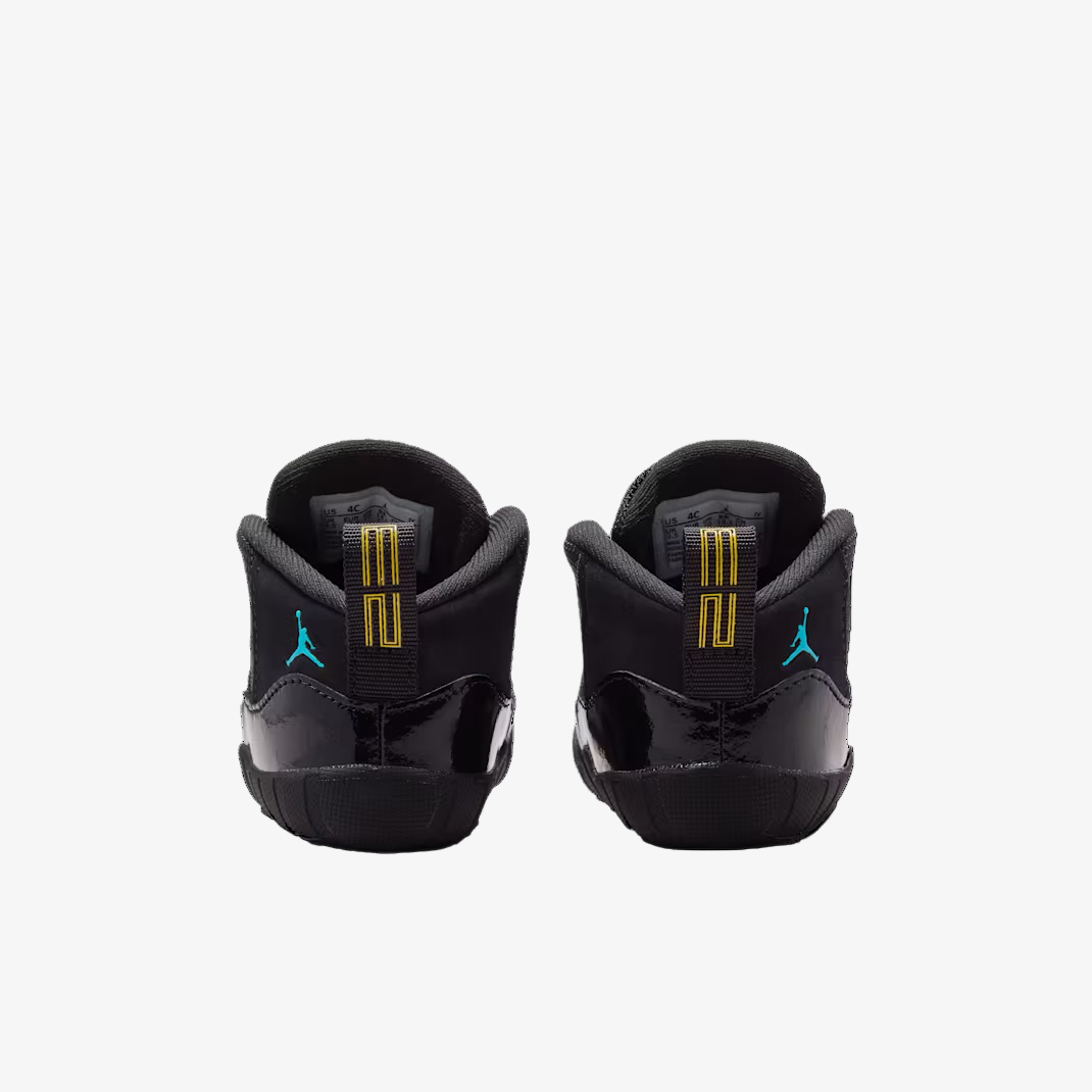 Air Jordan 11 Retro 'Black / Gamma Blue' (2025) (Crib Bootie) [CI6165-047] Athletic Basketball Sports Sneakers in Black / Gamma Blue - Black for Unisex Baby Infant Newborn Toddler - AVBL MRKT (6)