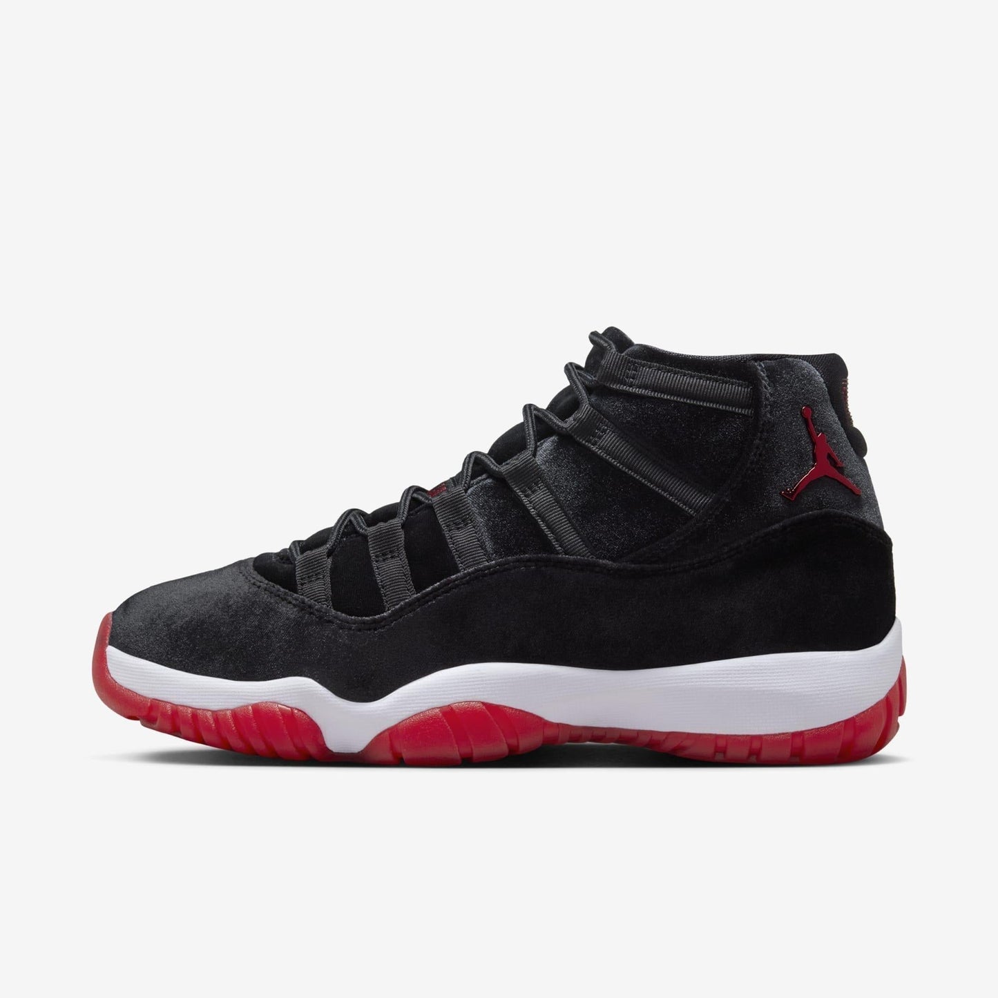 Air Jordan 11 Retro 'Bred Velvet' (2024) (Womens) [DB5457-061] Athletic Basketball Sports Sneakers in Black / Varsity Red - White for Unisex Adult Female Ladies Girls WMNS - AVBL MRKT (2)