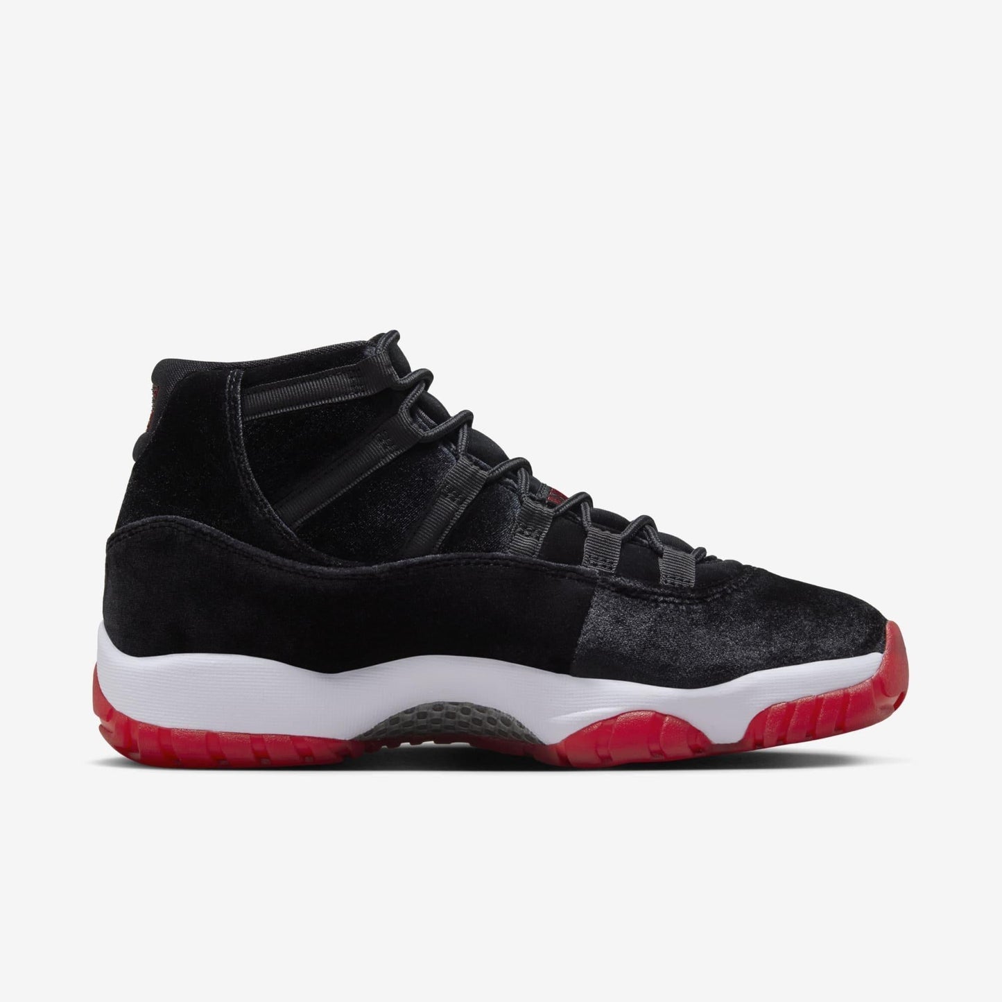 Air Jordan 11 Retro 'Bred Velvet' (2024) (Womens) [DB5457-061] Athletic Basketball Sports Sneakers in Black / Varsity Red - White for Unisex Adult Female Ladies Girls WMNS - AVBL MRKT (4)