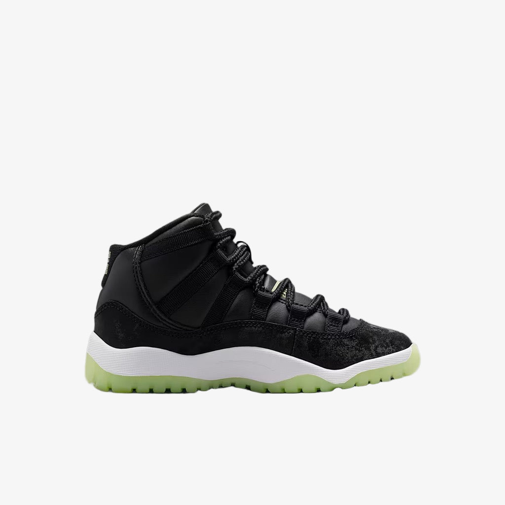 Air Jordan 11 Retro 'Inner Beast / Halloween' (2025) (PS) [IB1379-001] Athletic Basketball Sports Sneakers in Black / Barely Volt - Dark Raisin - White for Unisex Little Kids Pre-School Boys Girls - AVBL MRKT (4)