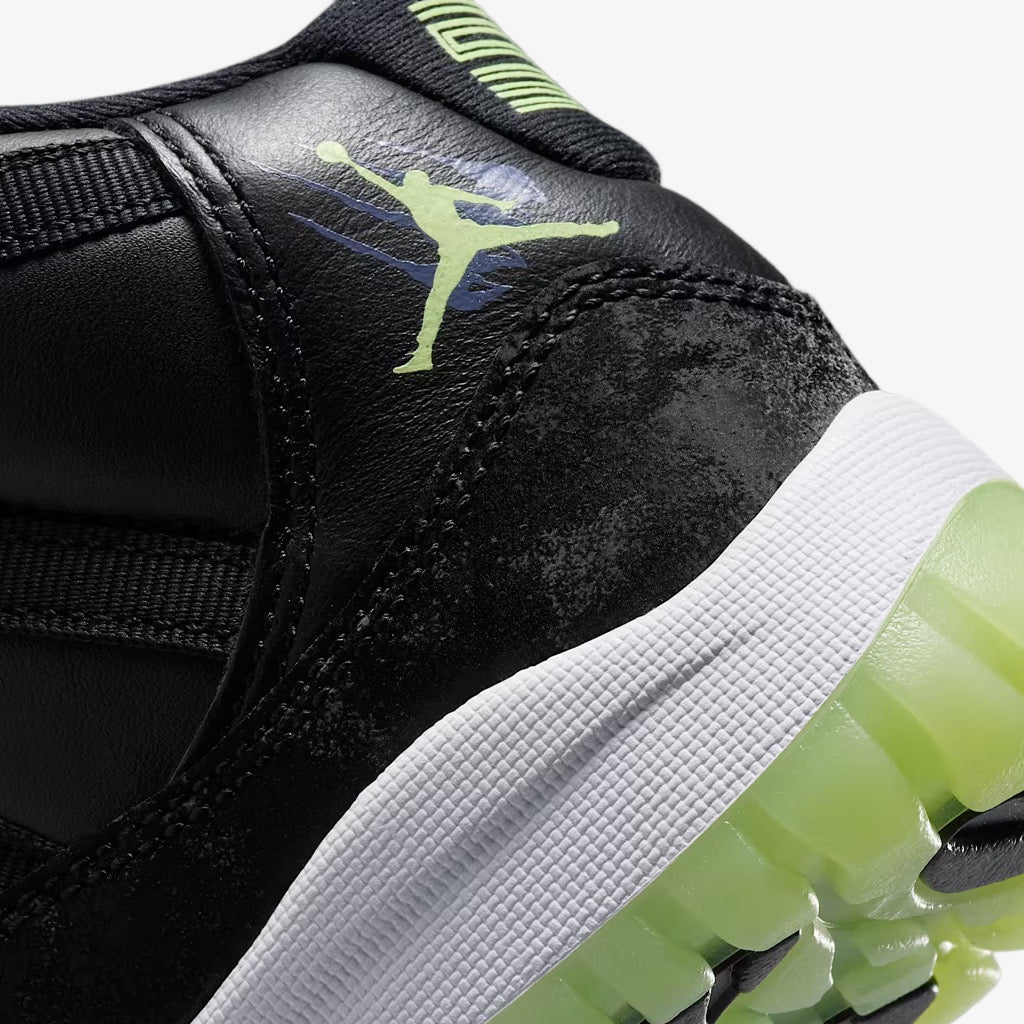 Air Jordan 11 Retro 'Inner Beast / Halloween' (2025) (PS) [IB1379-001] Athletic Basketball Sports Sneakers in Black / Barely Volt - Dark Raisin - White for Unisex Little Kids Pre-School Boys Girls - AVBL MRKT (8)