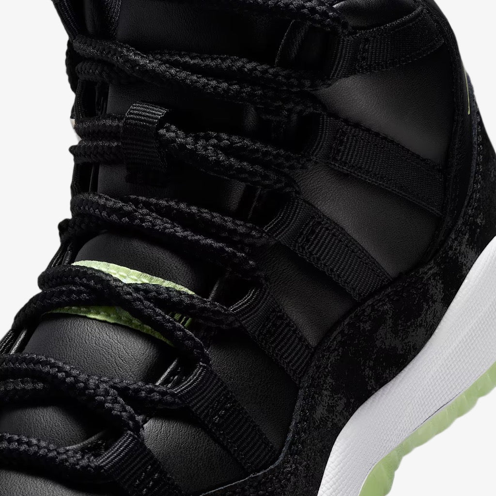 Air Jordan 11 Retro 'Inner Beast / Halloween' (2025) (PS) [IB1379-001] Athletic Basketball Sports Sneakers in Black / Barely Volt - Dark Raisin - White for Unisex Little Kids Pre-School Boys Girls - AVBL MRKT (7)