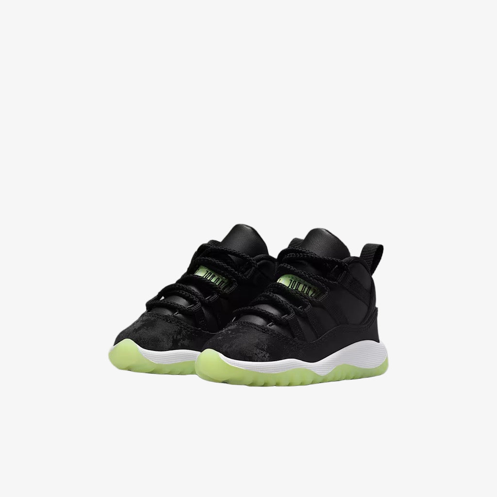 Air Jordan 11 Retro 'Inner Beast / Halloween' (2025) (TD) [IB1380-001] Athletic Basketball Sports Sneakers in Black / Barely Volt - Dark Raisin - White for Unisex Baby Infant Toddler - AVBL MRKT (1)