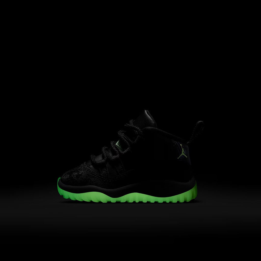 Air Jordan 11 Retro 'Inner Beast / Halloween' (2025) (TD) [IB1380-001] Athletic Basketball Sports Sneakers in Black / Barely Volt - Dark Raisin - White for Unisex Baby Infant Toddler - AVBL MRKT (9)