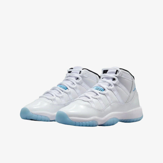 Air Jordan 11 Retro 'Legend Blue / Columbia' (2024) (GS) [378038-104] Athletic Basketball Sports Sneakers in White / Legend Blue - Black for Unisex Youth Kids Junior Boys Girls - AVBL MRKT (1)