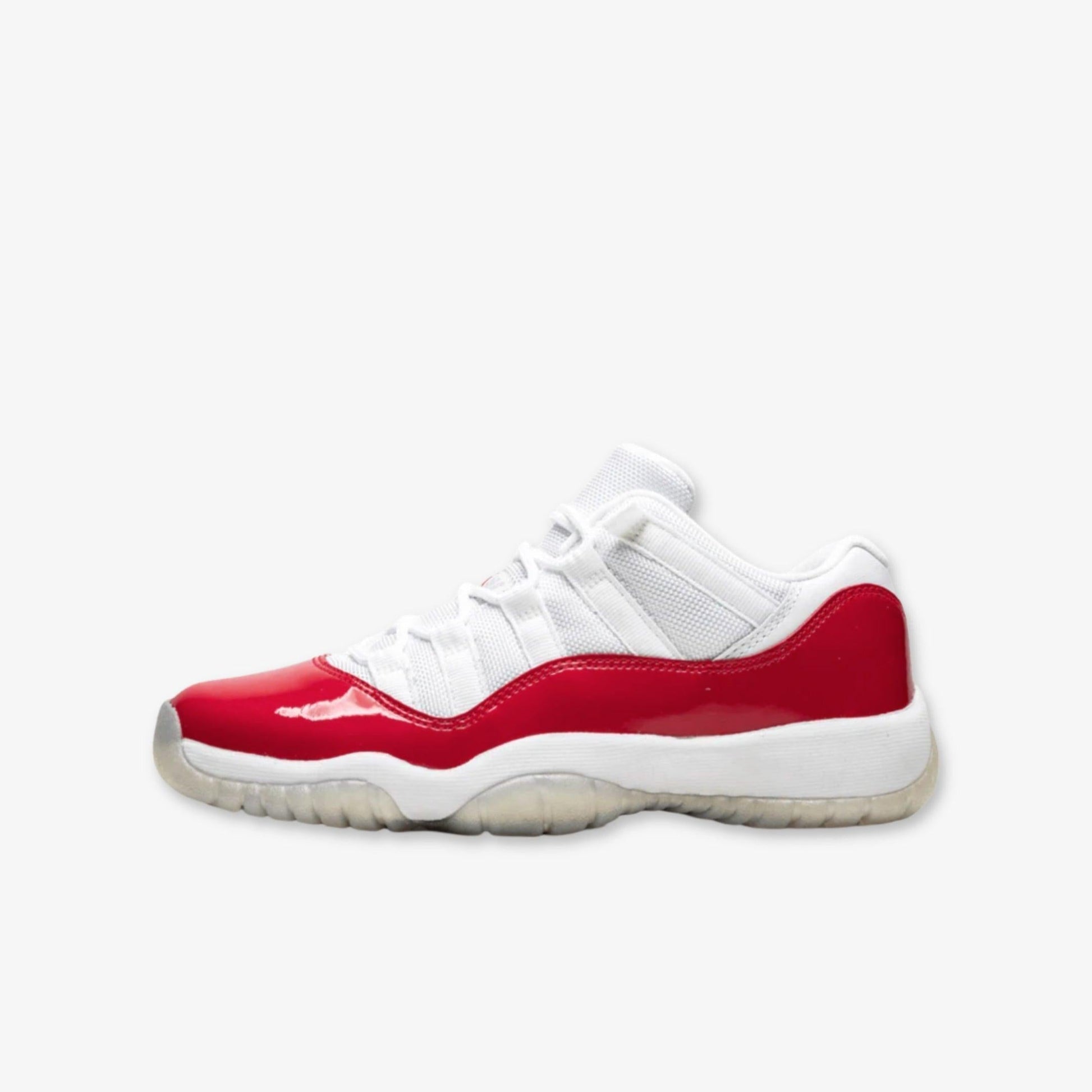 Air Jordan 11 Retro Low 'Cherry' (2016) (GS) [528896-102] Athletic Basketball Sports Sneakers in White / Varsity Red - Black for Unisex Youth Kids Junior Boys Girls - AVBL MRKT (2)
