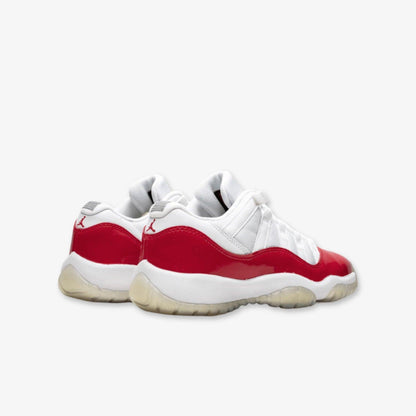 Air Jordan 11 Retro Low 'Cherry' (2016) (GS) [528896-102] Athletic Basketball Sports Sneakers in White / Varsity Red - Black for Unisex Youth Kids Junior Boys Girls - AVBL MRKT (4)
