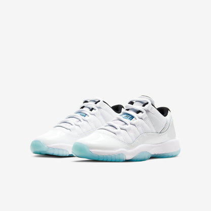 Air Jordan 11 Retro Low 'Legend Blue / Columbia' (2021) (GS) [528896-117] Athletic Basketball Sports Sneakers in White / Legend Blue - White - Black for Unisex Youth Kids Junior Boys Girls - AVBL MRKT (1)