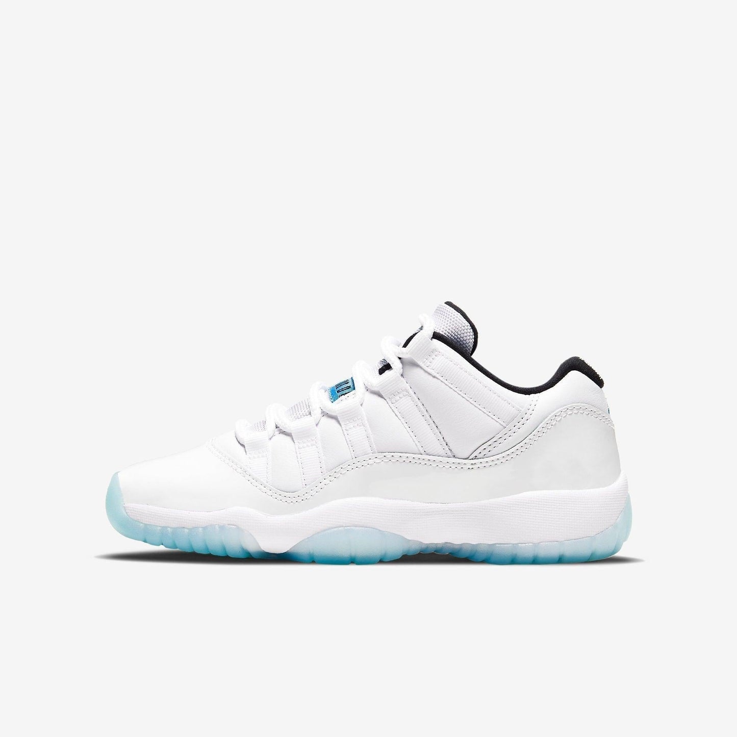 Air Jordan 11 Retro Low 'Legend Blue / Columbia' (2021) (GS) [528896-117] Athletic Basketball Sports Sneakers in White / Legend Blue - White - Black for Unisex Youth Kids Junior Boys Girls - AVBL MRKT (2)
