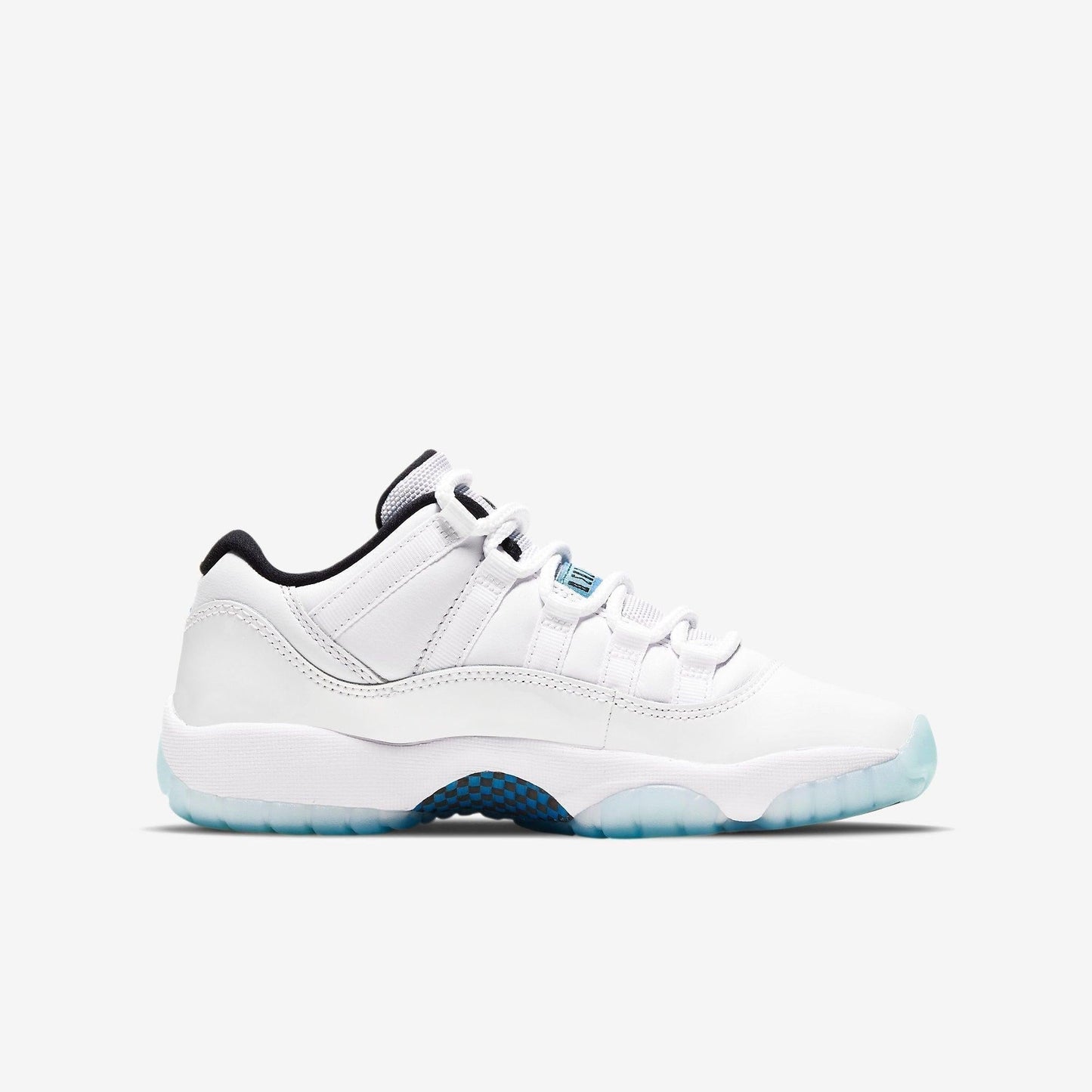 Air Jordan 11 Retro Low 'Legend Blue / Columbia' (2021) (GS) [528896-117] Athletic Basketball Sports Sneakers in White / Legend Blue - White - Black for Unisex Youth Kids Junior Boys Girls - AVBL MRKT (4)