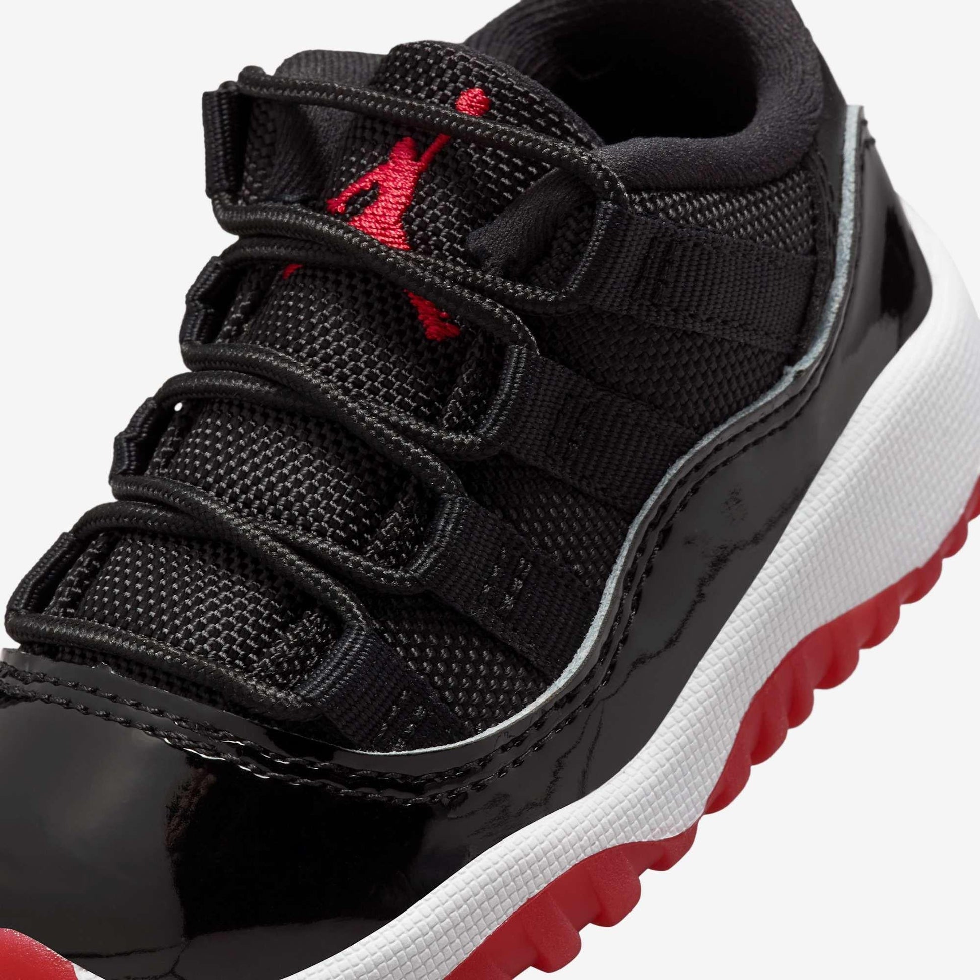 Air Jordan 11 Retro Low 'Playoffs / Bred' (2025) (TD) [FV5120-006] Athletic Basketball Sports Sneakers in Black / Varsity Red - White for Unisex Baby Infant Toddler - AVBL MRKT (7)