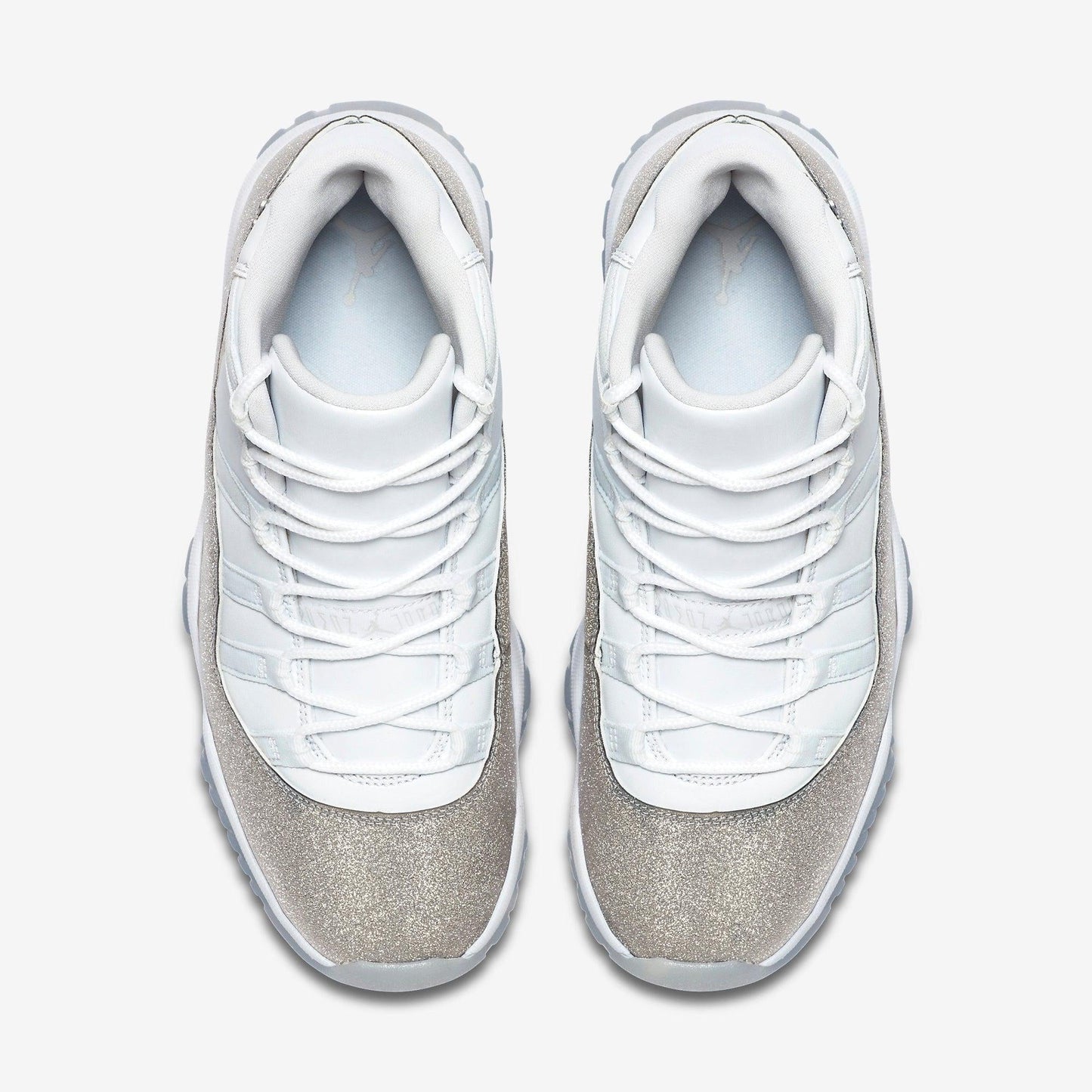 Air Jordan 11 Retro 'Metallic Silver / Glitter' (2019) (Womens) [AR0715-100] Athletic Basketball Sports Sneakers in White / Metallic Silver for Unisex Adult Female Ladies Girls WMNS - AVBL MRKT (5)