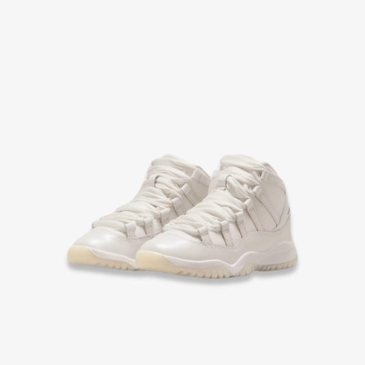Air Jordan 11 Retro 'Pearl / Grand Finale' (2025) (PS) [DO3857-110] Athletic Basketball Sports Sneakers in Sail / Pearl Grey - White - Metallic Silver for Unisex Little Kids Pre-School Boys Girls - AVBL MRKT (1)