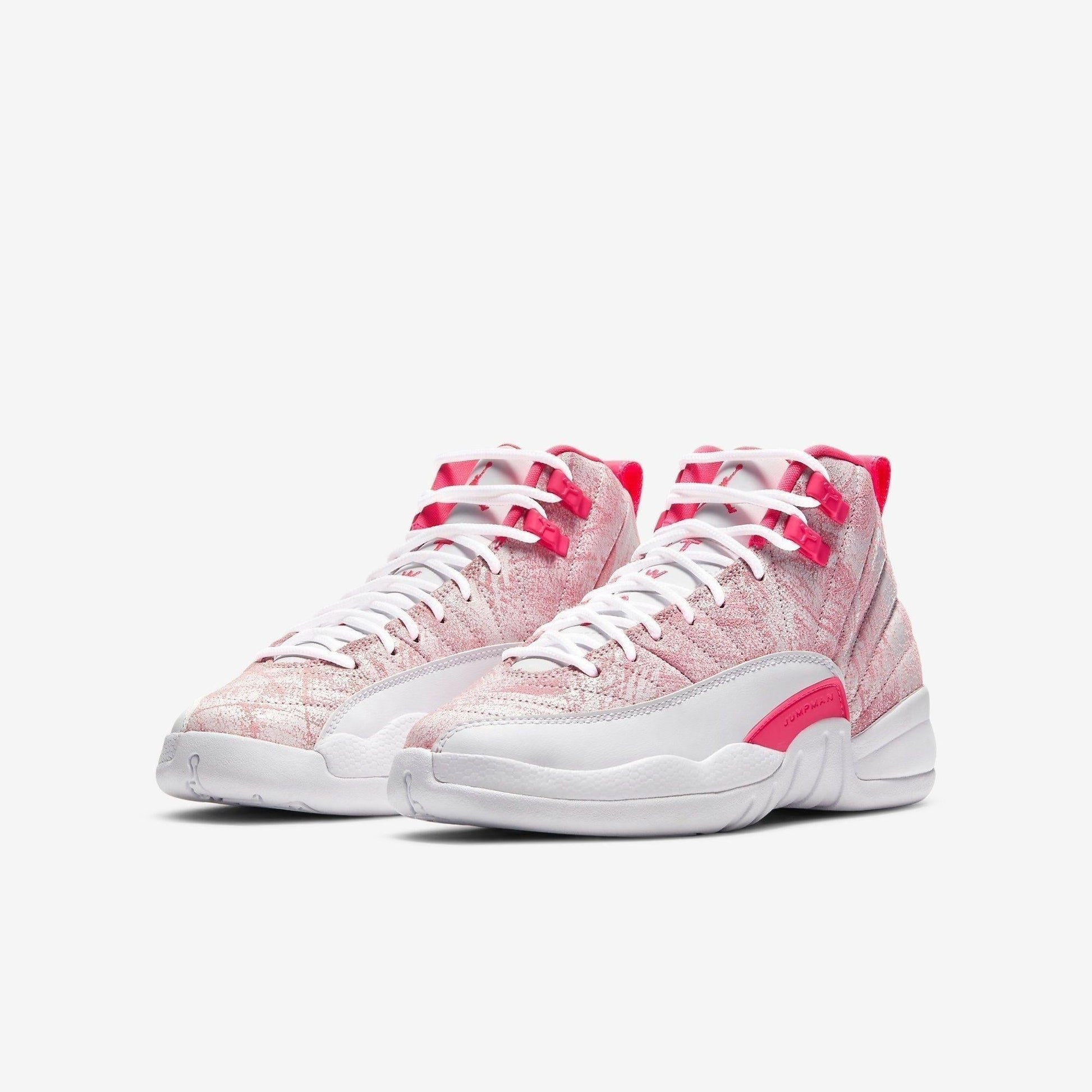 Air Jordan 12 Retro 'Arctic Punch' (2021) (GS) [510815-101] Athletic Basketball Sports Sneakers in White / Arctic Punch - Hyper Pink for Unisex Youth Kids Junior Boys Girls - AVBL MRKT (1)