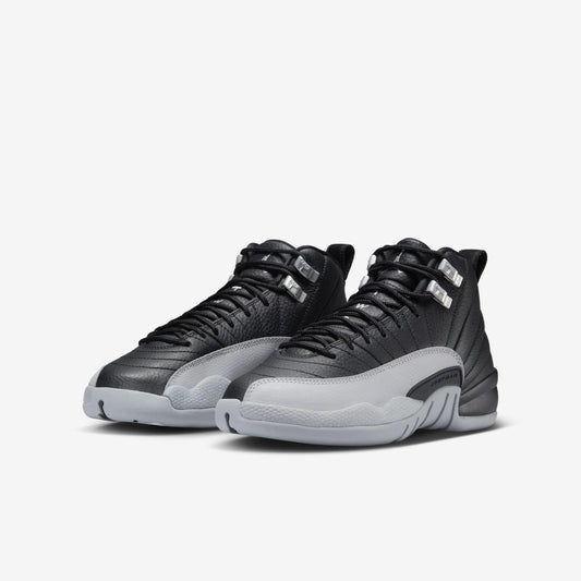 Air Jordan 12 Retro 'Birmingham Barons' (2024) (GS) [153265-010] Athletic Basketball Sports Sneakers in Black / Wolf Grey - White for Unisex Youth Kids Junior Boys Girls - AVBL MRKT (1)