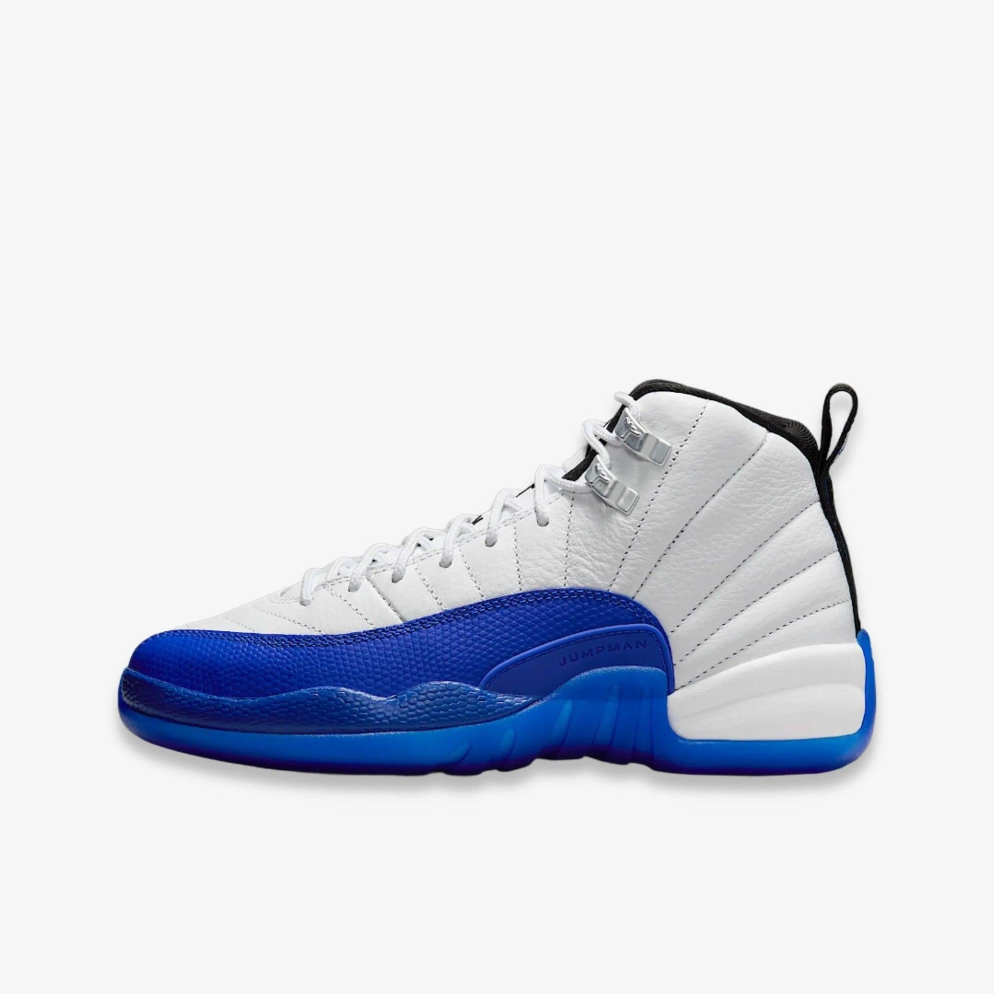 Air Jordan 12 Retro 'Blueberry / Game Royal' (2024) (GS) [153265-140] Athletic Basketball Sports Sneakers in White / Black - Game Royal for Unisex Youth Kids Junior Boys Girls - AVBL MRKT (2)
