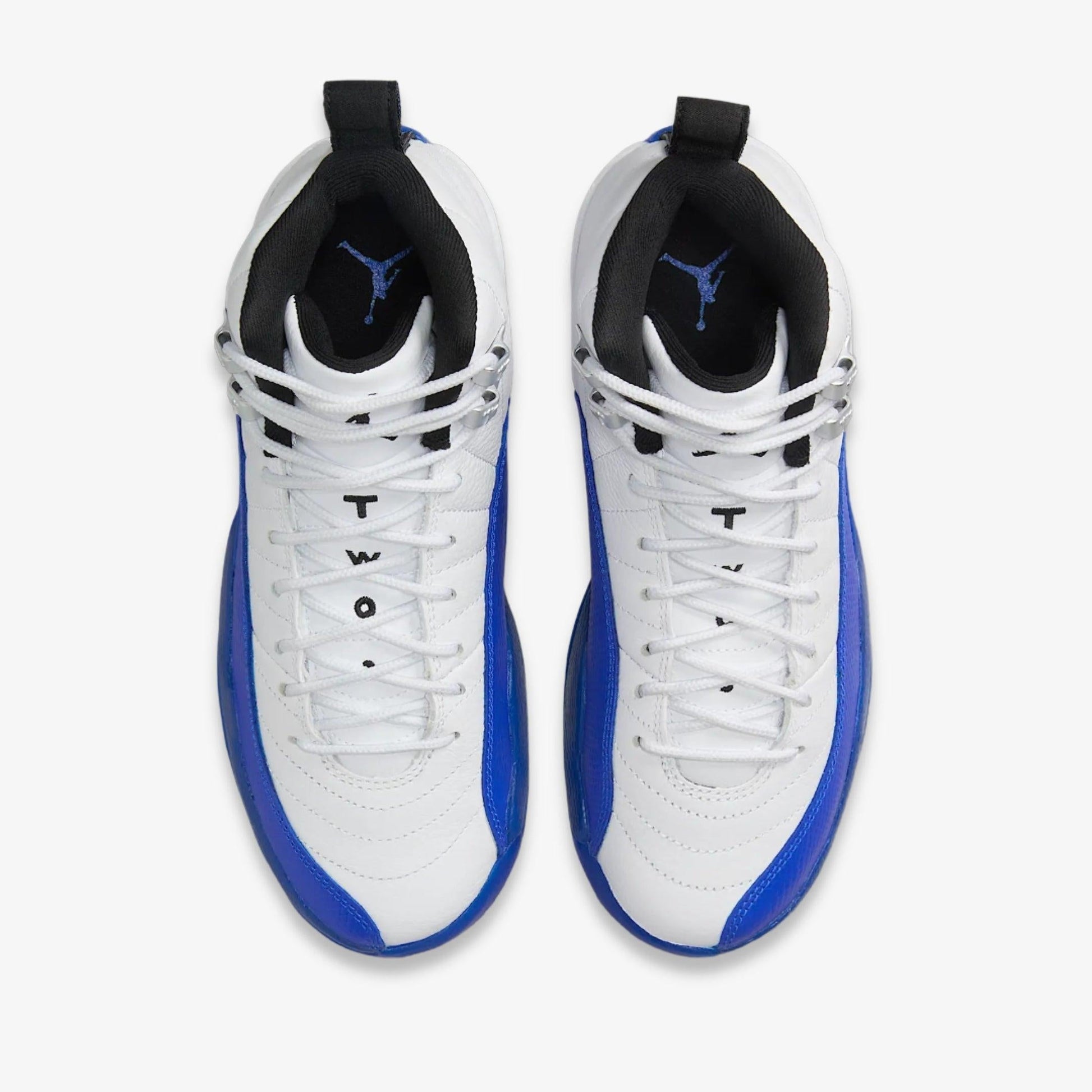 Air Jordan 12 Retro 'Blueberry / Game Royal' (2024) (GS) [153265-140] Athletic Basketball Sports Sneakers in White / Black - Game Royal for Unisex Youth Kids Junior Boys Girls - AVBL MRKT (5)