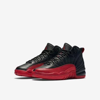 Air Jordan 12 Retro 'Flu Game / Bred' (2025) (GS) [153265-002-25] Athletic Basketball Sports Sneakers in Black / Varsity Red for Unisex Youth Kids Junior Boys Girls - AVBL MRKT (1)