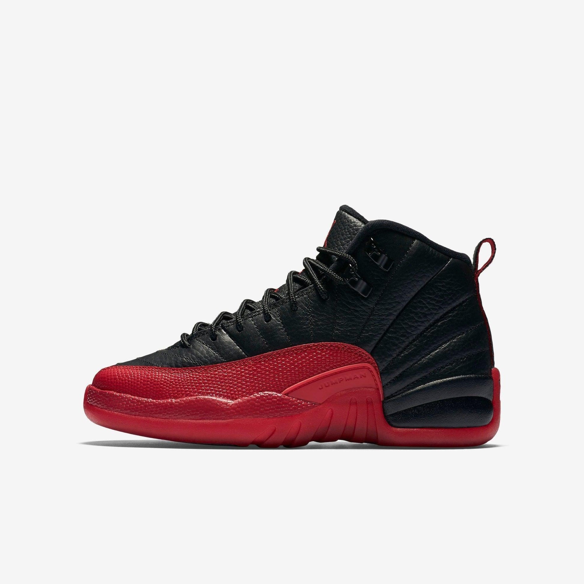 Air Jordan 12 Retro 'Flu Game / Bred' (2025) (GS) [153265-002-25] Athletic Basketball Sports Sneakers in Black / Varsity Red for Unisex Youth Kids Junior Boys Girls - AVBL MRKT (2)