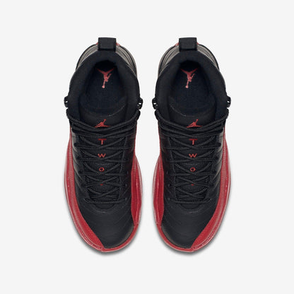 Air Jordan 12 Retro 'Flu Game / Bred' (2025) (GS) [153265-002-25] Athletic Basketball Sports Sneakers in Black / Varsity Red for Unisex Youth Kids Junior Boys Girls - AVBL MRKT (5)