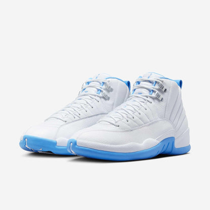 Air Jordan 12 Retro 'Melo / UNC University Blue' (2025) [CT8013-112] Athletic Basketball Sports Sneakers in White / University Blue for Unisex Adult Mens - AVBL MRKT (1)