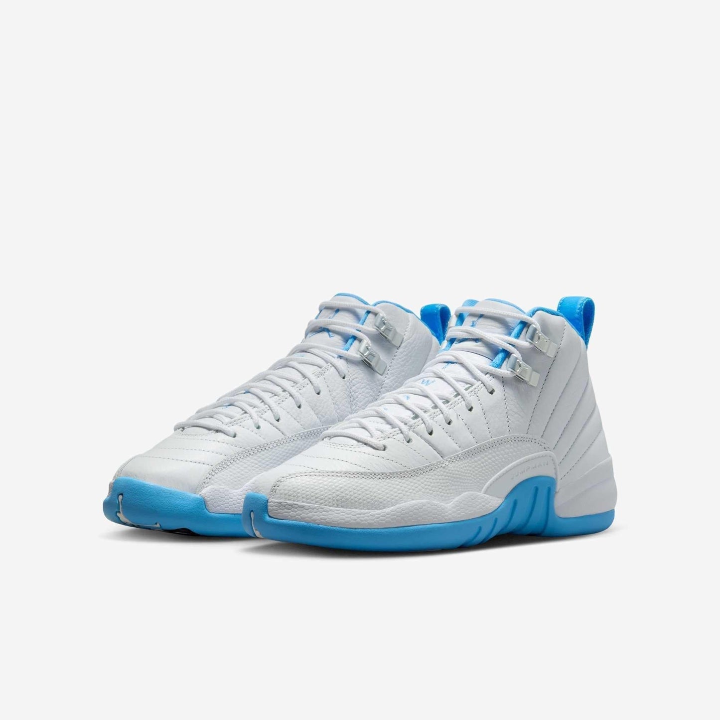 Air Jordan 12 Retro 'Melo / UNC University Blue' (2025) (GS) [153265-112] Athletic Basketball Sports Sneakers in White / University Blue for Unisex Youth Kids Junior Boys Girls - AVBL MRKT (1)