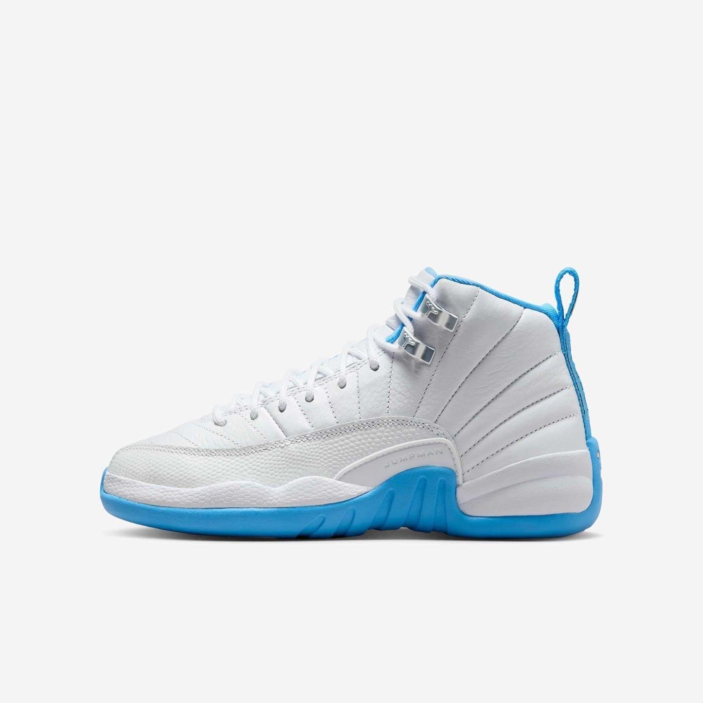 Air Jordan 12 Retro 'Melo / UNC University Blue' (2025) (GS) [153265-112] Athletic Basketball Sports Sneakers in White / University Blue for Unisex Youth Kids Junior Boys Girls - AVBL MRKT (2)