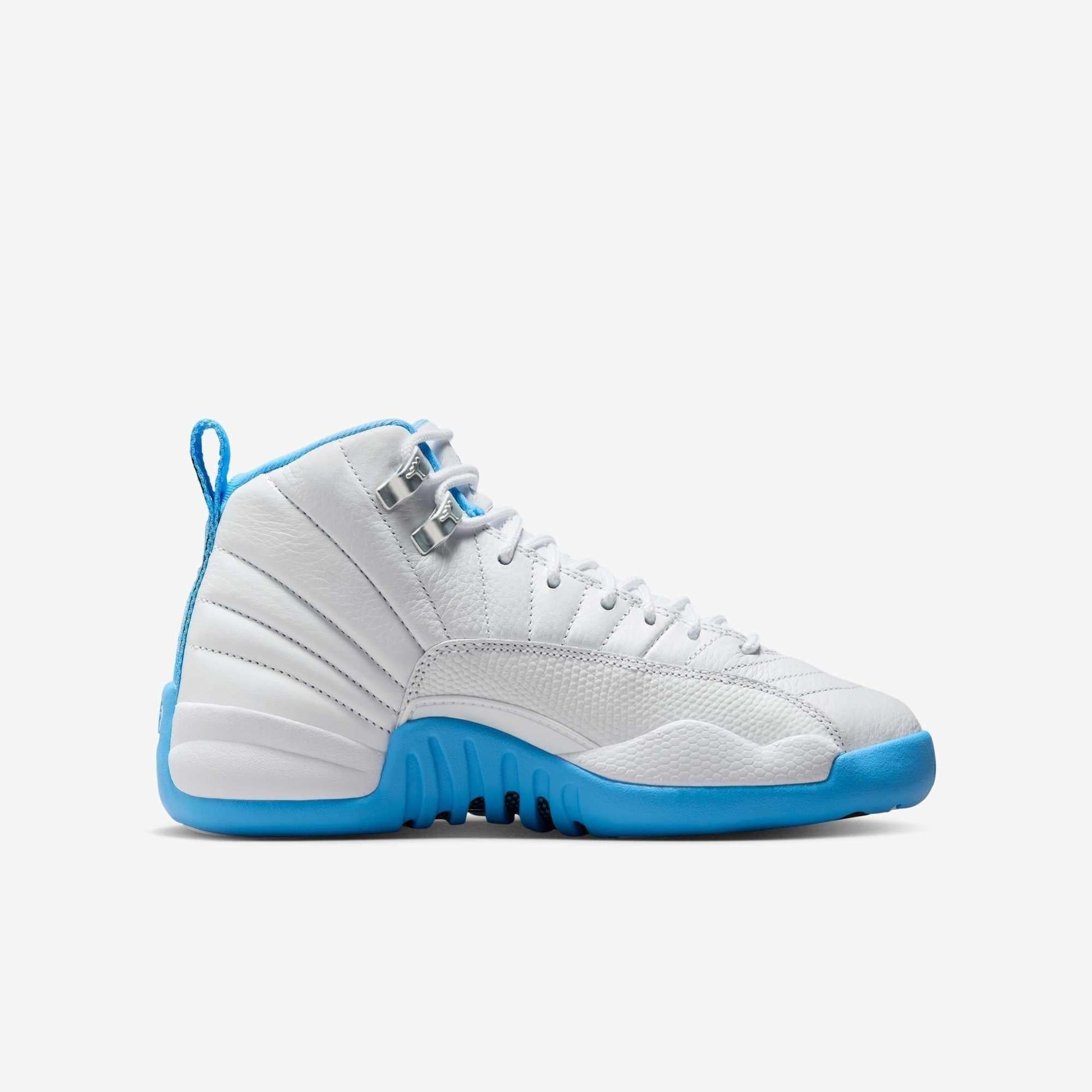 Air Jordan 12 Retro 'Melo / UNC University Blue' (2025) (GS) [153265-112] Athletic Basketball Sports Sneakers in White / University Blue for Unisex Youth Kids Junior Boys Girls - AVBL MRKT (4)