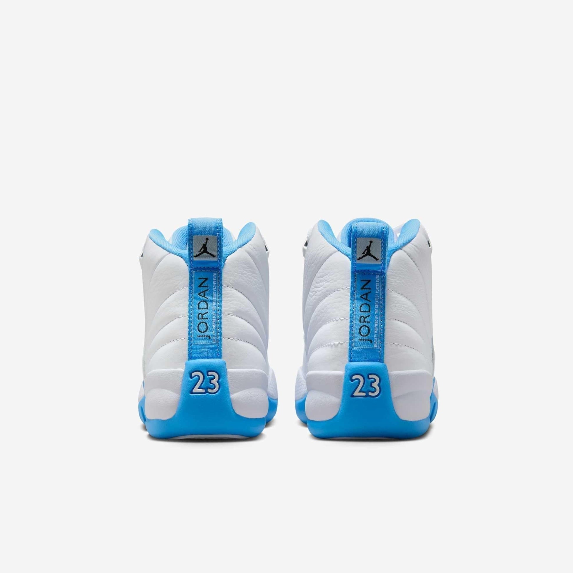 Air Jordan 12 Retro 'Melo / UNC University Blue' (2025) (GS) [153265-112] Athletic Basketball Sports Sneakers in White / University Blue for Unisex Youth Kids Junior Boys Girls - AVBL MRKT (6)
