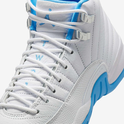 Air Jordan 12 Retro 'Melo / UNC University Blue' (2025) (GS) [153265-112] Athletic Basketball Sports Sneakers in White / University Blue for Unisex Youth Kids Junior Boys Girls - AVBL MRKT (7)